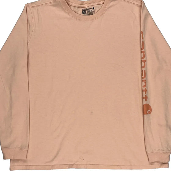 Carhartt Graphic Long Sleeve T-Shirt - XL Pink Cotton