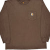 Pocket Carhartt Long Sleeve T-Shirt - XL Brown Cotton