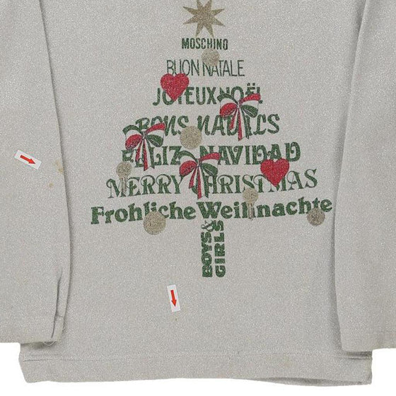 Age 12 Moschino Christmas Sweatshirt - Medium Grey Cotton Blend