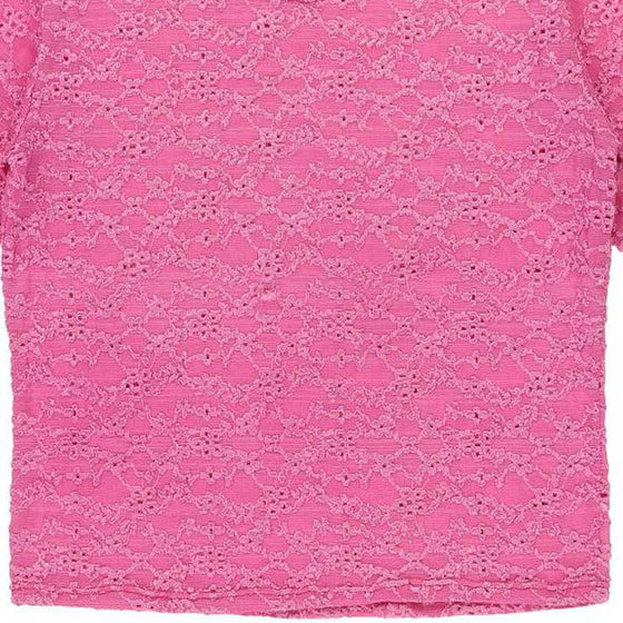 Unbranded Top - Medium Pink Polyester Blend - Thrifted.com