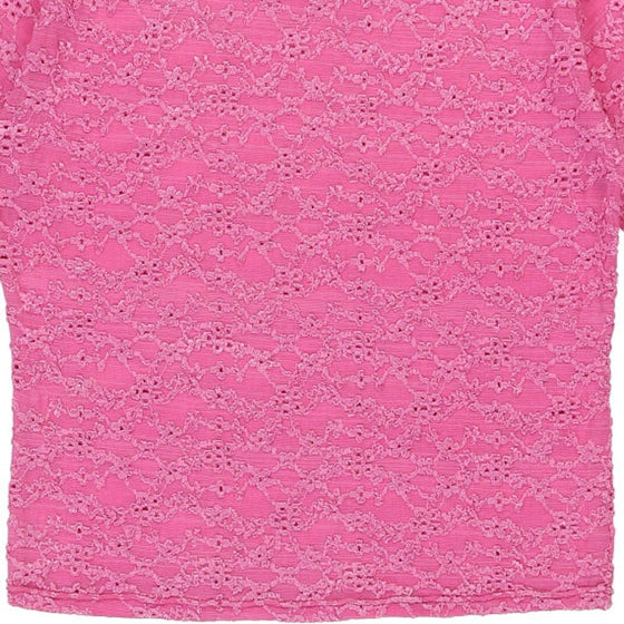 Unbranded Top - Medium Pink Polyester Blend - Thrifted.com