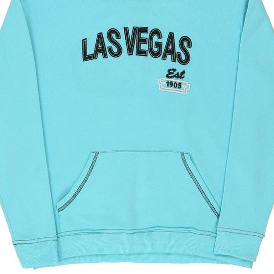 Las Vegas Wear Code Hoodie - Large Blue Cotton Blend - Thrifted.com