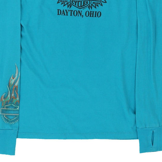 Vintage blue Dayton, Ohio Harley Davidson Long Sleeve Top - womens small