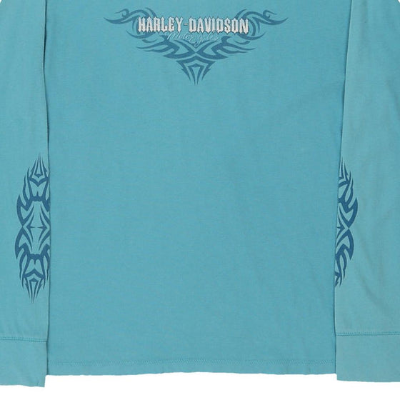 Vintage blue Grand Canyon, Bellemont, Arizona Harley Davidson Long Sleeve T-Shirt - womens medium