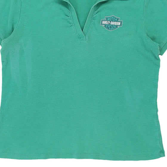 Vintage teal Harley Davidson Polo Shirt - womens x-large