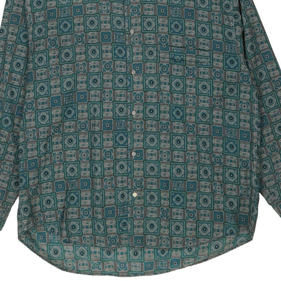 Vintage blue Camiceria Scapin Patterned Shirt - mens x-large