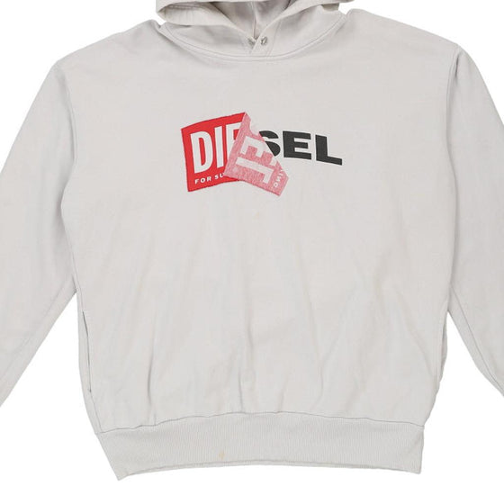 Vintage white Diesel Hoodie - mens x-large