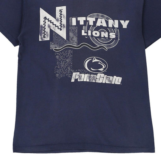 Vintage blue Single Stitch Nittany Lions Penn State Hanes T-Shirt - mens medium