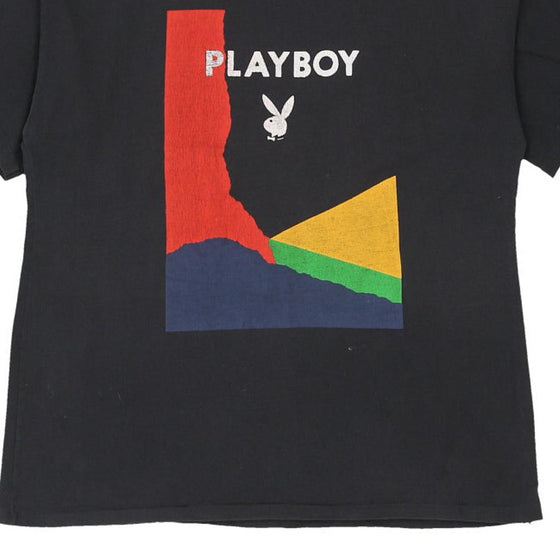 Vintage black Single Stitch Playboy.  Qualitops T-Shirt - mens large