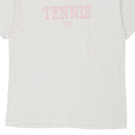 Vintage white Single Stitch Tennis. Oneita T-Shirt - womens x-large