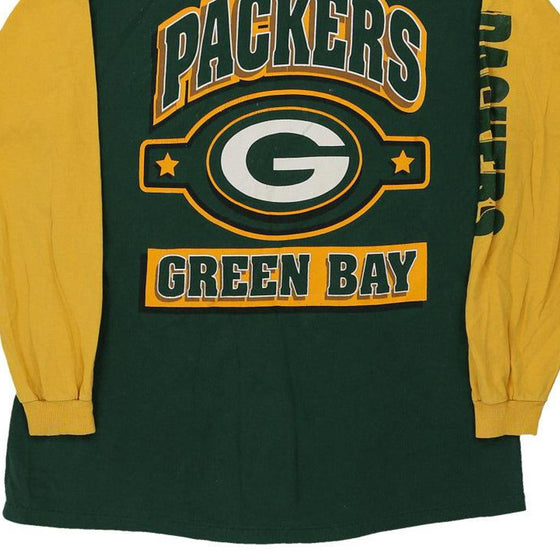 Vintage green Age 18-20, Green Bay Packers Team Gated Long Sleeve T-Shirt - boys x-large