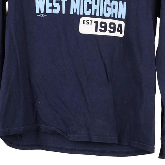 Vintage navy Age 10-12 White Caps West Michigan Champion Long Sleeve T-Shirt - boys large