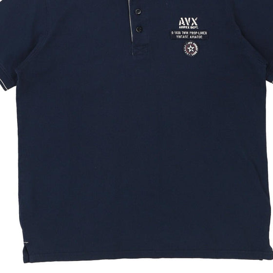 Vintage navy Avirex Polo Shirt - mens x-large