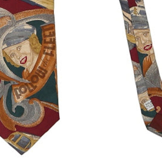 Vintage multicoloured Follow the Fleet Valentino Tie - mens no size