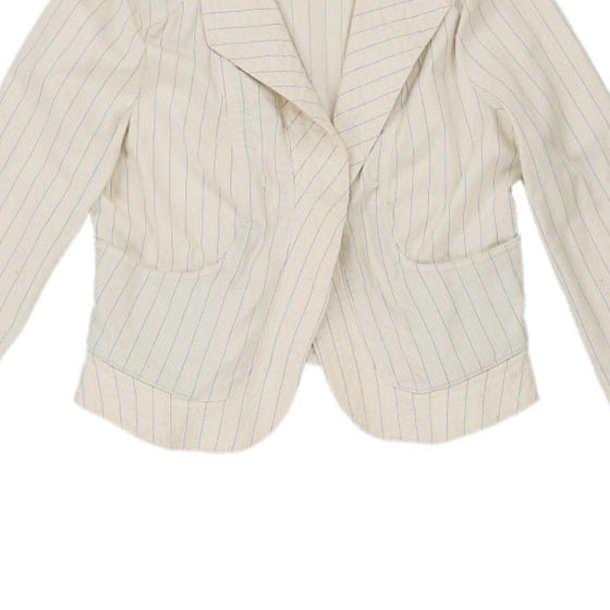 Armani Jeans Striped Jacket - Small White Cotton