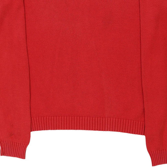 Armani Jeans V-neck Jumper - Large Red Cotton