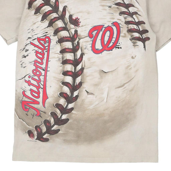 Vintage cream Washington Nationals Liquid Blue T-Shirt - mens medium