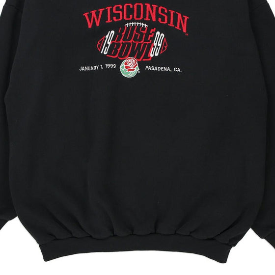 Vintage black Wisconsin Rose Bowl 1999 Logo 7 Sweatshirt - mens xx-large