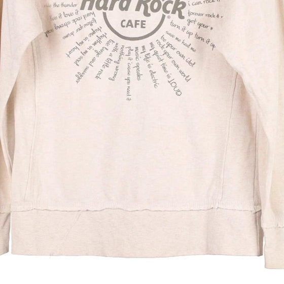 Pre-Loved beige Malta Hard Rock Cafe Hoodie - womens small