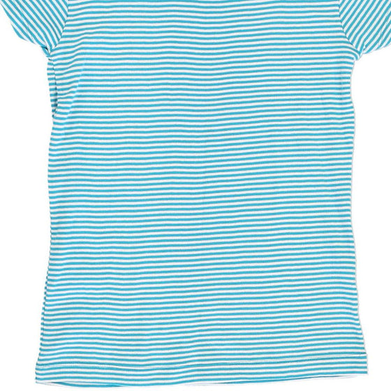 Authentic Clothing Company Striped T-Shirt - Medium Blue Cotton - Thrifted.com