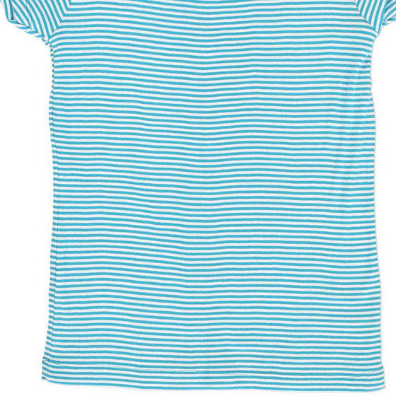 Authentic Clothing Company Striped T-Shirt - Medium Blue Cotton - Thrifted.com