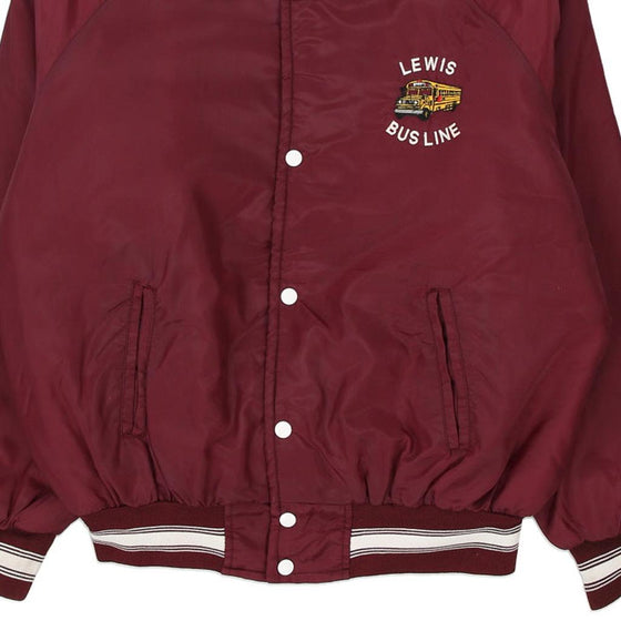 Vintage burgundy Lewis Bus Line Canada Varsity Jacket - mens x-large