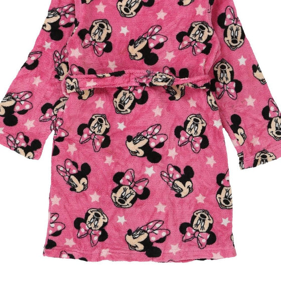 Vintage pink Age 6 Minnie Mouse Dressing Gown Disney Fleece - girls small