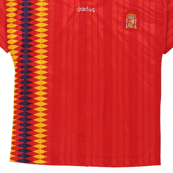 Vintage red Age 12-13 1994 Spain National Team Adidas Football Shirt - boys large