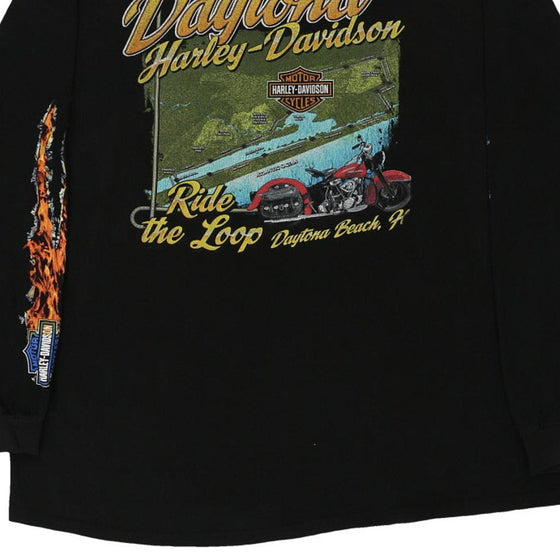 Vintage black Daytona Beach Harley Davidson Long Sleeve T-Shirt - mens xx-large