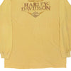 Vintage yellow Onalaska Harley Davidson Long Sleeve T-Shirt - mens large