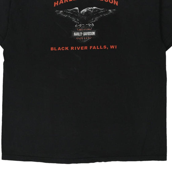 Vintage black Black River Falls WI Harley Davidson T-Shirt - mens xx-large