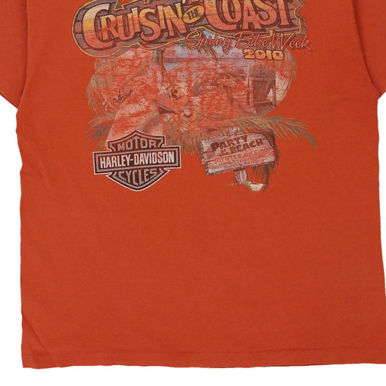 Pre-Loved orange Spring Bike Week 2010 Harley Davidson T-Shirt - mens x-large