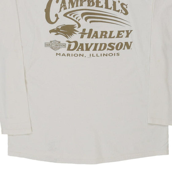 Vintage white Marion Illinois  Harley Davidson Long Sleeve T-Shirt - mens x-large