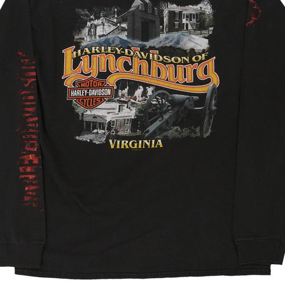 Vintage black Virginia Harley Davidson Long Sleeve T-Shirt - mens medium