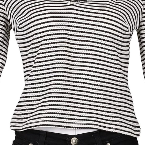 Vintage black & white Guess Bardot Top - womens medium