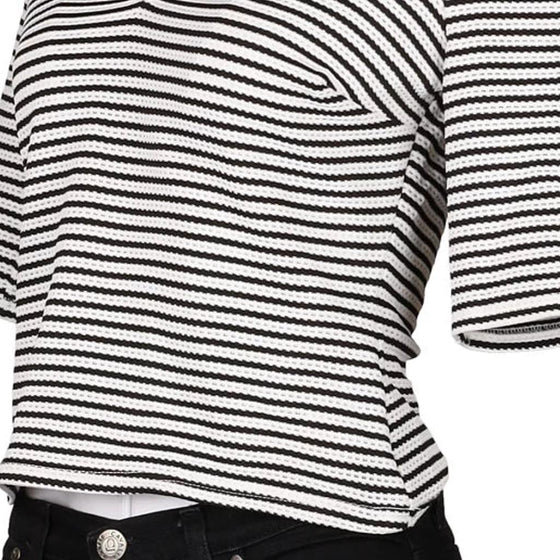 Vintage black & white Guess Bardot Top - womens medium