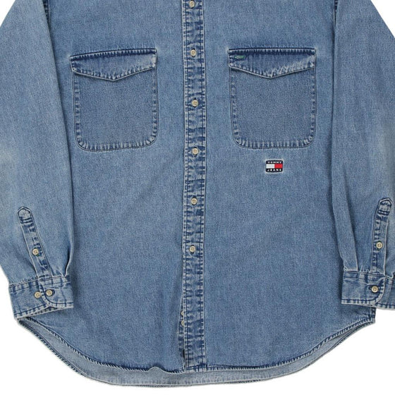 Vintage blue Tommy Jeans Denim Shirt - mens large