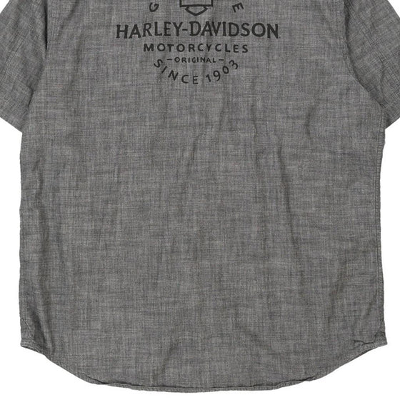 Vintage grey Harley Davidson Short Sleeve Shirt - mens x-large