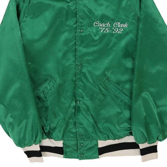 Vintage green Made in USA. Buena Park Aquatics, Coach Clark '75-'92 Delong Baseball Jacket - mens large