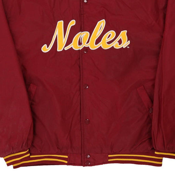 Vintage burgundy Noles Red Oak Baseball Jacket - mens large