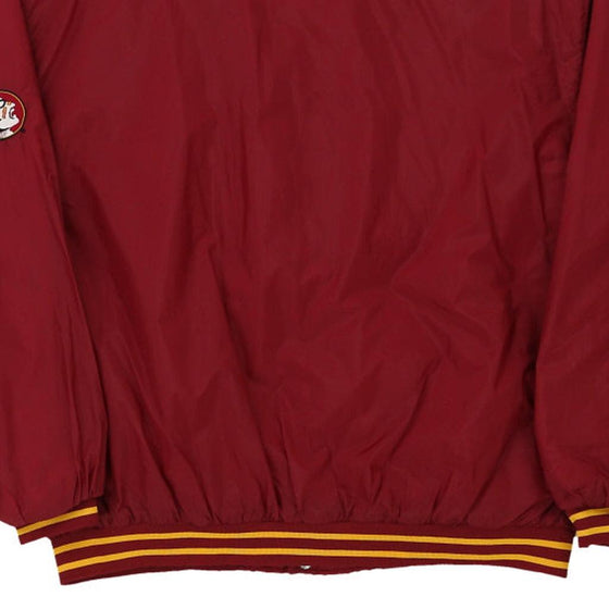 Vintage burgundy Noles Red Oak Baseball Jacket - mens large