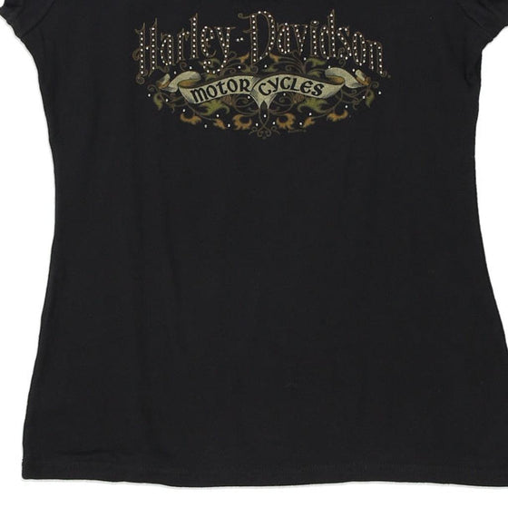 Vintage black Tomahawk, WI Harley Davidson T-Shirt - womens large