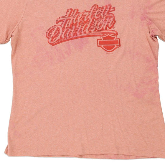 Pre-Loved pink Rockford, Illinois Harley Davidson T-Shirt - womens large