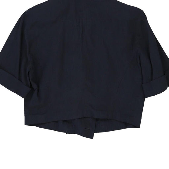 Iceberg Cropped Blazer - Large Navy Silk Blend