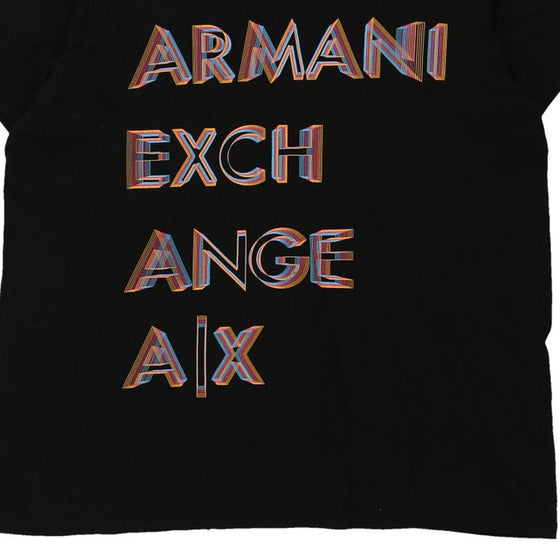 Armani Exchange Spellout T-Shirt - Large Black Cotton