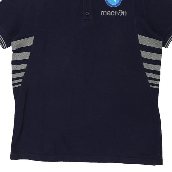 Vintage navy SSC Napoli Macron Polo Shirt - mens x-large