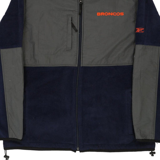 Vintage navy Denver Broncos Reebok Fleece Jacket - mens x-large