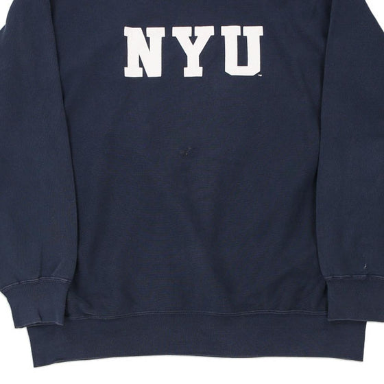 Vintage navy Reversed Weave NYU Champion Sweatshirt - mens x-large