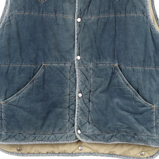 Vintage blue Cotton Belt Gilet - mens large