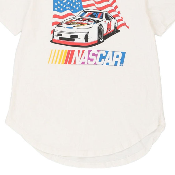 Vintage white Nascar T-Shirt - womens medium